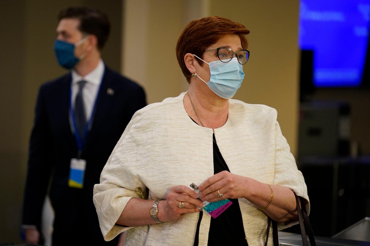 Julia Gillard, Prime Minister of Australia, arrives at United Nations headquarters, Tuesday, Sept. 21, 2021, during the 76th Session of the U.N. General Assembly in New York.