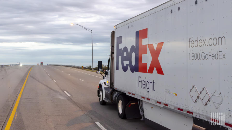 FedEx has ordered 150 electric trucks to add to its pickup and delivery fleet in the United States in an effort to reduce carbon emissions. (Photo: Jim Allen/FreightWaves)