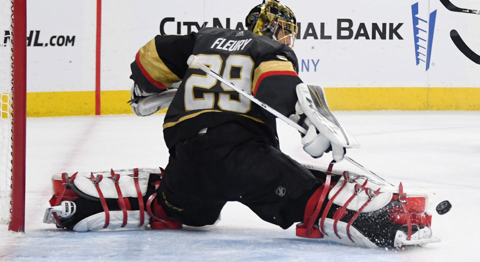 Marc-Andre Fleury has taken his play and his team to another level in the postseason. (Photo by Ethan Miller/Getty Images)