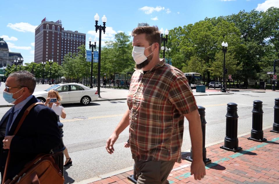 Bernard Sirr of North Kingstown leaves federal court in Providence on Wednesday after being arrested on suspicion of participating in the attack on the U.S. Capitol on Jan. 6, 2021.