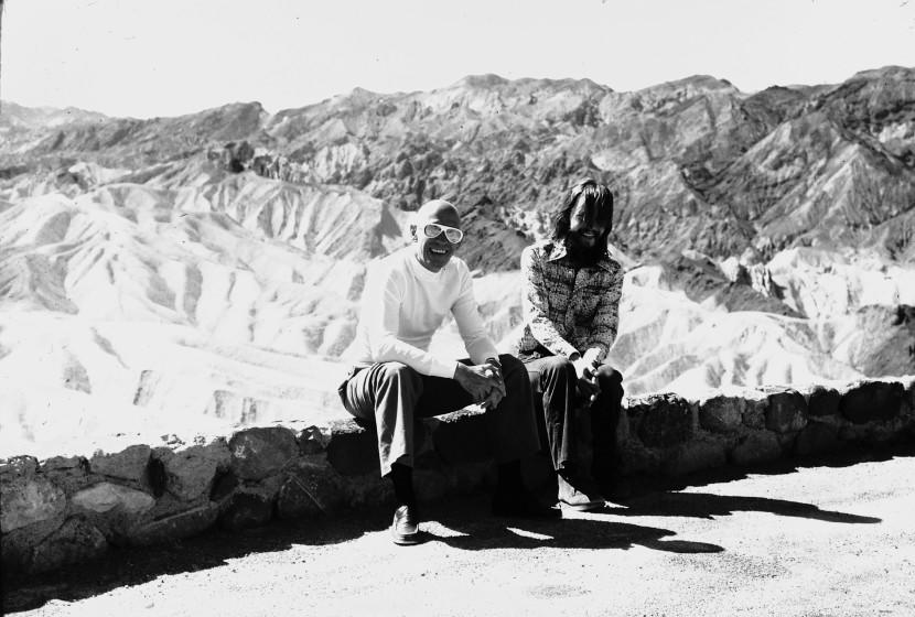 Foucault and the pianist Michael Stoneman during their trip to the Death Valley in June 1975 in a photo from the book "The Last Man Takes LSD," in which two authors track Foucault's late-in-life rightward turn, beginning with a hallucinogenic 1975 visit to Death Valley.