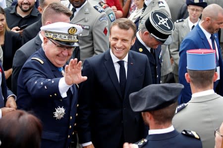 The traditional Bastille Day military parade on the Champs-Elysees Avenue in Paris