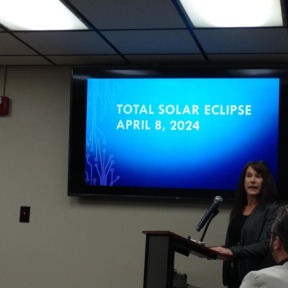 EMA Director Anne Strouth presented commissioners with a presentation on steps taken by agencies to prepare for the total solar eclipse. She said fire, EMS and the State Highway Patrol will be at full capacity, as will the Ashland County Sheriff's Office, which will be strategically placed throughout the county.