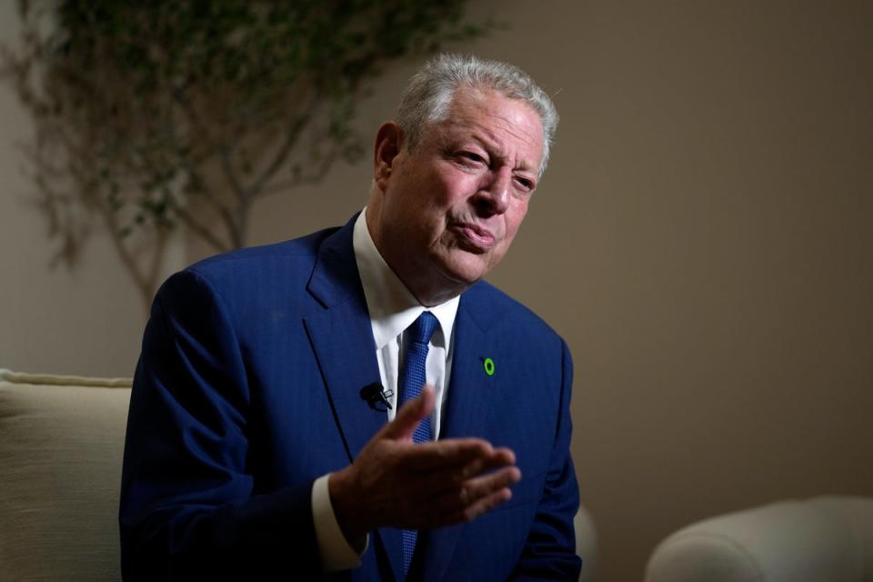 Al Gore at the COP28 Climate Summit in 2023 (Associated Press)