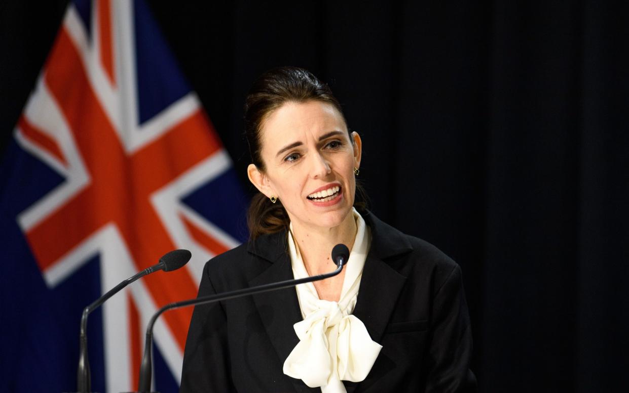 Prime Minister Jacinda Ardern provides an update on the new cases in New Zealand - Mark Tantrum/Getty Images