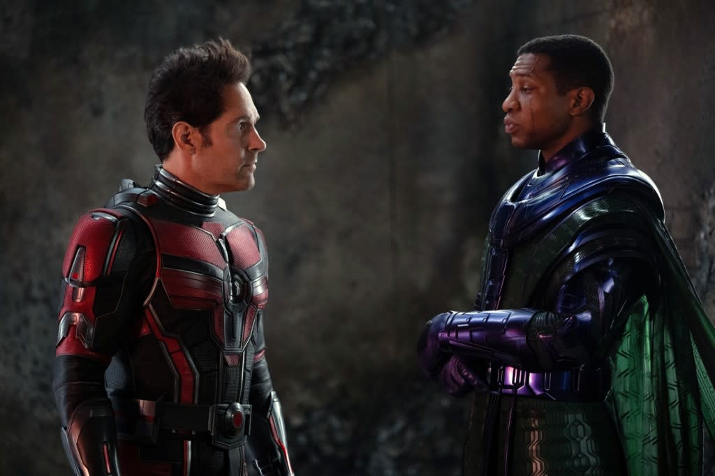 ANT-MAN AND THE WASP: QUANTUMANIA, (aka ANT-MAN 3), from left: Paul Rudd as Ant-Man, Jonathan Majors as Kang the Conqueror, 2023. ph: Jay Maidment / © Marvel / © Walt Disney Studios Motion Pictures / Courtesy Everett Collection