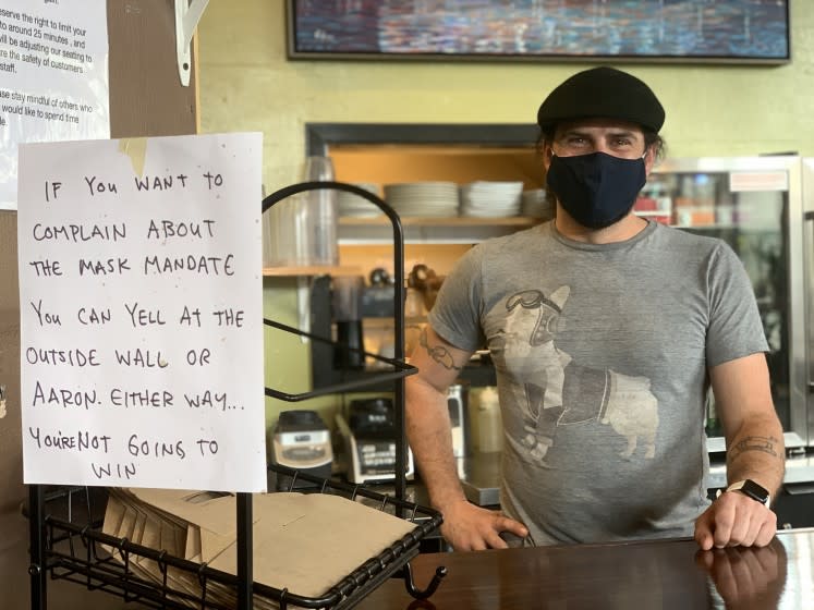 Aaron Baer, owner of the New Moon Cafe in Oshkosh, Wis., said the local economy had been doing well before the pandemic hit.