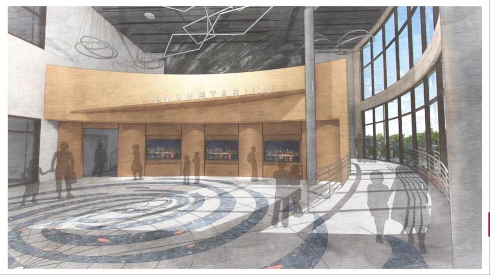 Artist rendering of the planned planetarium at the corner of Church and Broad streets in downtown Spartanburg.