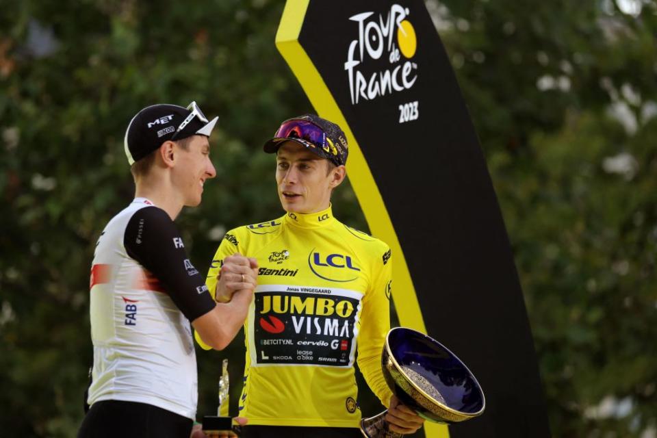 The 2023 Tour de France podium