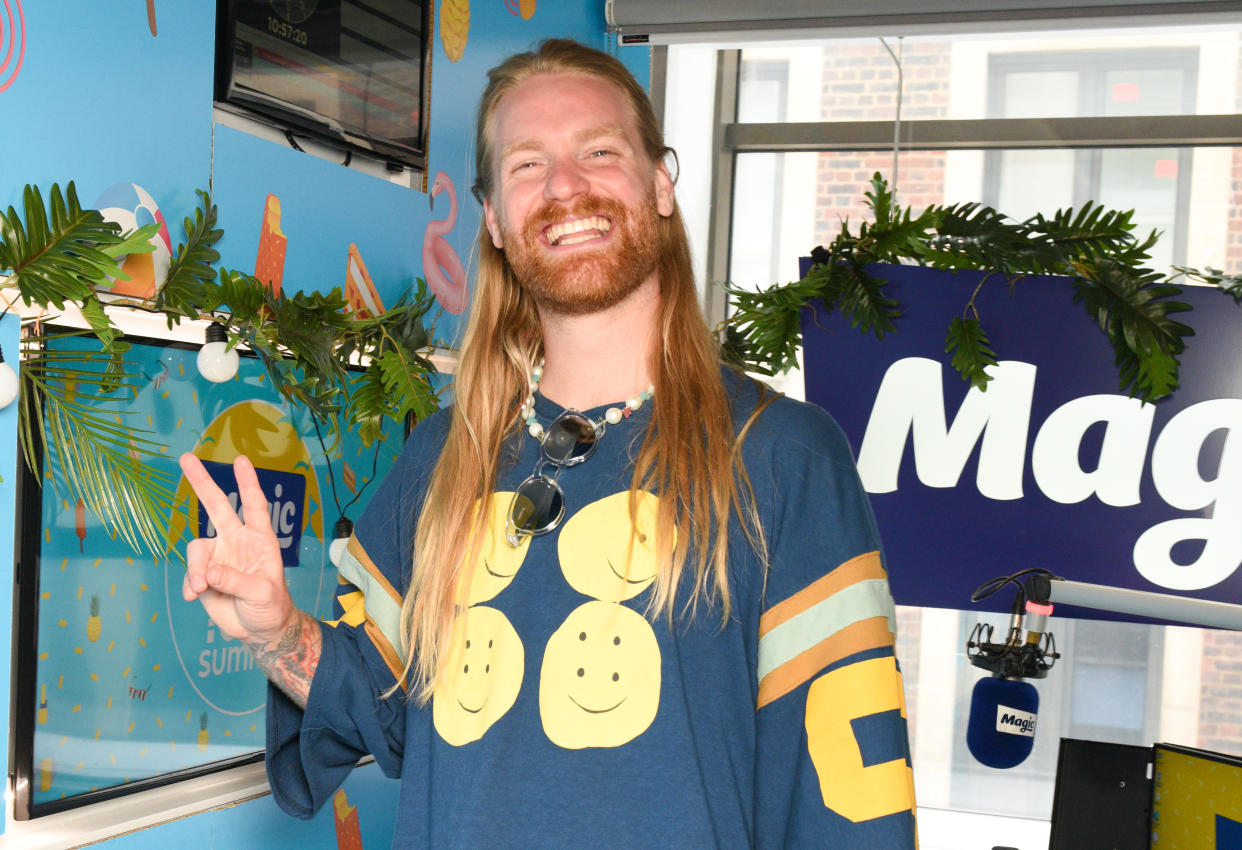 LONDON, ENGLAND - AUGUST 17: Sam Ryder poses as he visits Magic Radio on August 17, 2022 in London, England. (Photo by Nicky J Sims/Getty Images for Bauer Media)