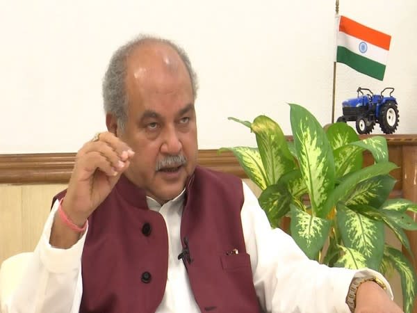 Union Agriculture Minister Narendra Singh Tomar during an interview with ANI in New Delhi. (Photo/ANI)