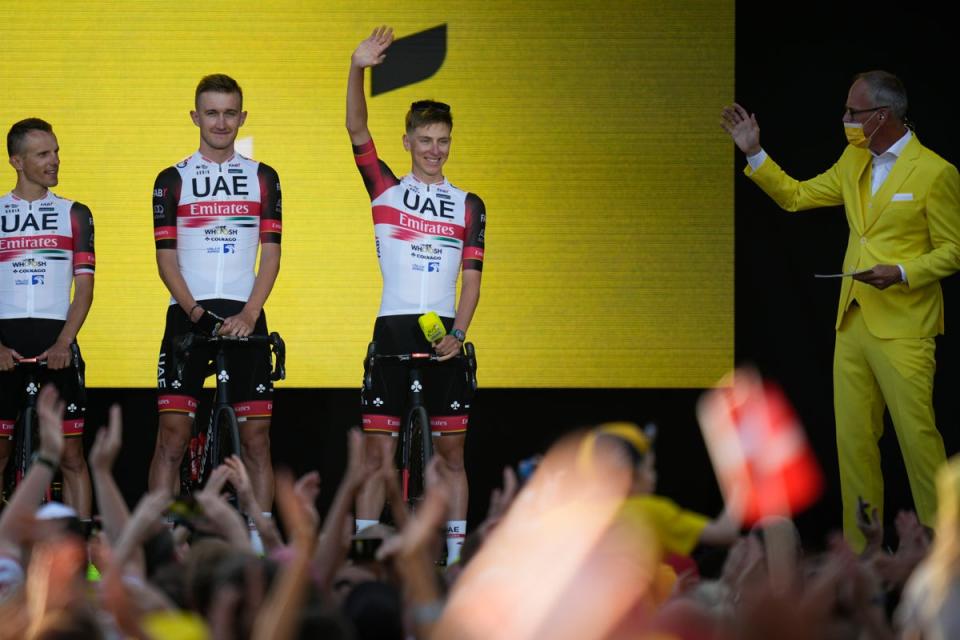 Tadej Pogacar is hoping to win a third consecutive Tour de France this summer (Daniel Cole/AP) (AP)