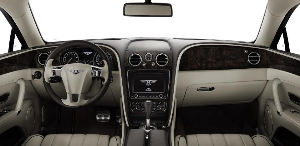 The interior of the new Flying Spur includes 600 new parts, with only the sun visors, grab handles, armrests and some of the front console and controls carried over from the previous generation. (Photo: Bentley Motors UK)