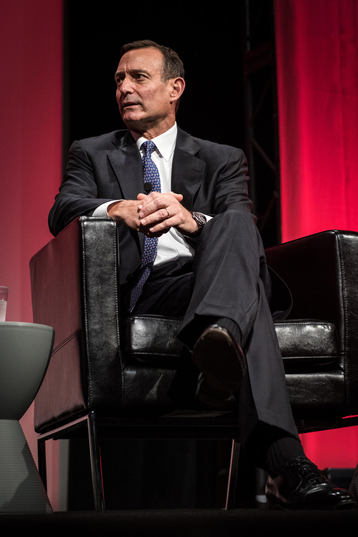 Douglas Hodge, chief investment officer of Pacific Investment Management Co. (PIMCO), speaks during a panel discussion at the Morningstar Investment Conference in Chicago, Illinois, U.S., on Friday, June 26, 2015. Hodge said investors are returning to the money manager as uncertainty has waned following Bill Gross's abrupt departure last year. Photographer: Christopher Dilts/Bloomberg via Getty Images 