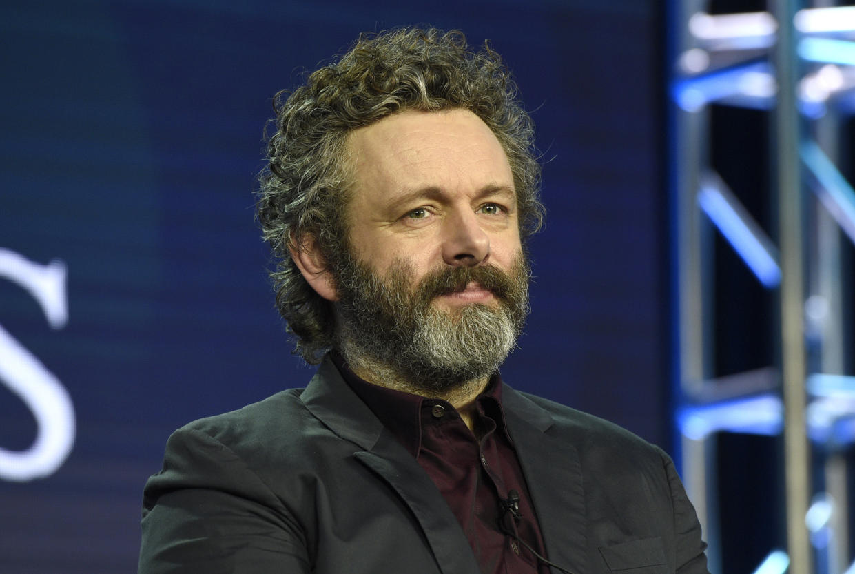 Michael Sheen participates in the Amazon Prime Video &quot;Good Omens&quot; panel at the Winter Television Critics Association Press Tour on Wednesday, Feb. 13, 2019, in Pasadena, Calif. (Photo by Chris Pizzello/Invasion/AP)