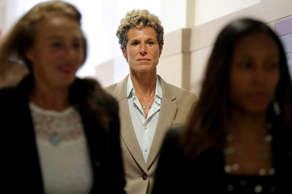 Andrea Constand returns to the courtroom during a lunch break on Sept. 24, 2018, in Norristown, Pennsylvania.&nbsp; (Photo: POOL New / Reuters)