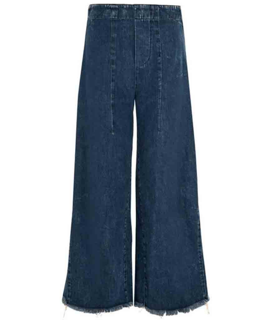 Chloé Frayed High-Rise Wide-Leg Jeans