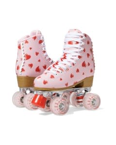 heart-print roller skates