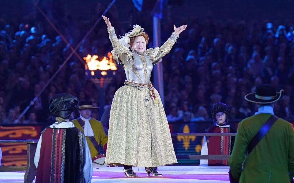 Dame Helen Mirren performs as Queen Elizabeth I - Steve Parsons/PA Wire