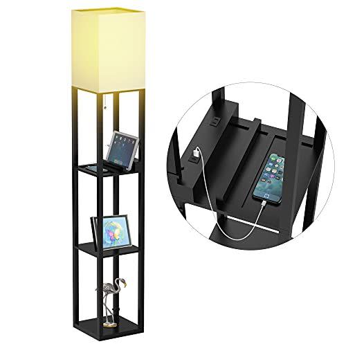 3) Floor Lamp with Shelves