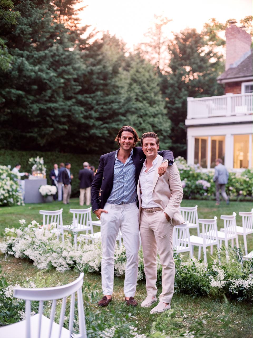 The Bride and Groom Said Their Vows Beneath a Floral Chuppah at This Hamptons Backyard Wedding