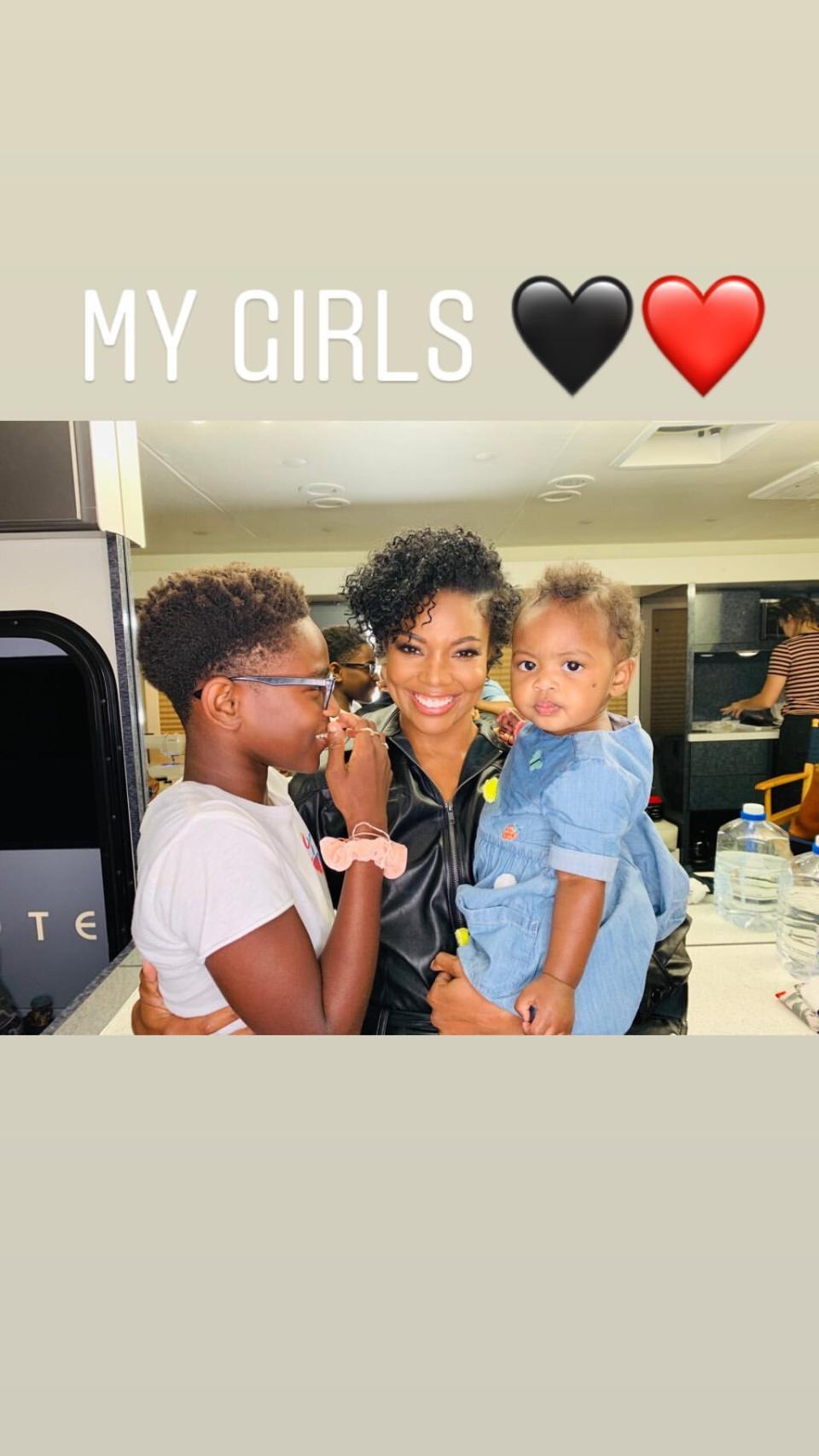 "My girls," Union captioned this sweet photo with her daughters, Zaya and Kaavia. 