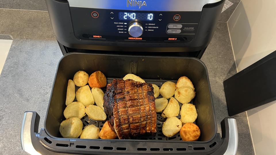 pork cooking in air fryer