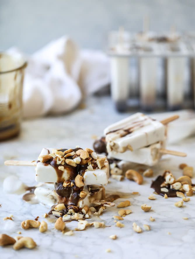 Coconut Chocolate Caramel Cashew Popsicles