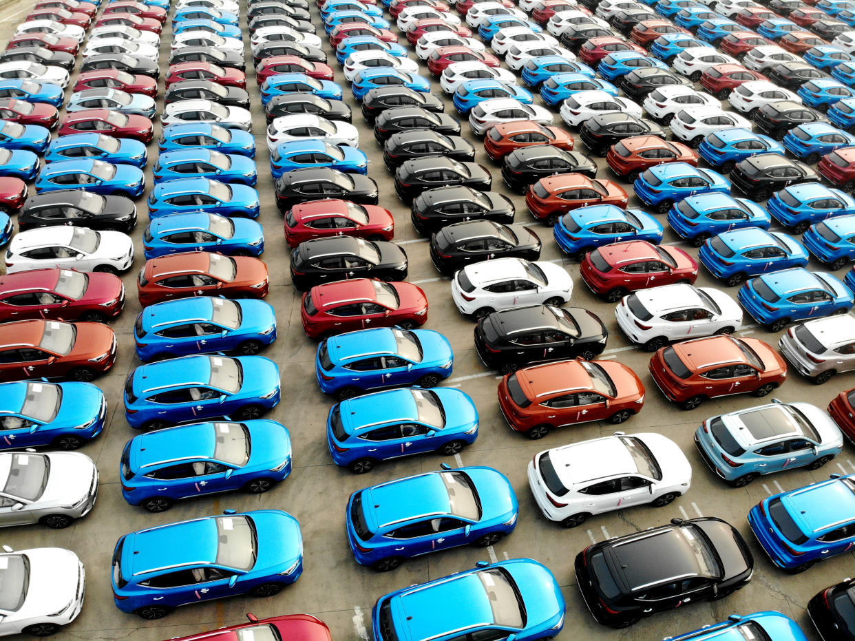 LIANYUNGANG, CHINA - JUNE 15, 2020 - A large number of vehicles are assembled at the wharf waiting for shipment. Lianyungang, Jiangsu Province, China, June 15, 2020. According to the data released by the National Bureau of statistics, the added value of industries above designated size increased by 4.4\% year on year in May. (Photo by Wang Chun / Costfoto/Sipa USA)