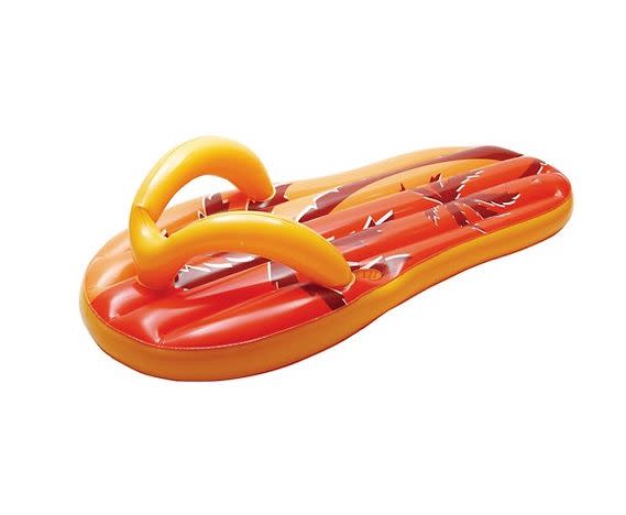 <i><a href="http://www.target.com/p/tropical-flip-flop-71-in-inflatable-pool-float/-/A-21544341#prodSlot=_8_25" target="_blank">Tropical Flip Flop 71-in Inflatable Pool Float, $20.99</a></i>