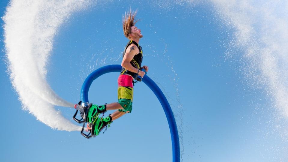 Mastering a sport like water-jet boots helped Ray, who was 2018 champ, with piloting a jet pack. - Credit: Courtesy Jetpack Industries