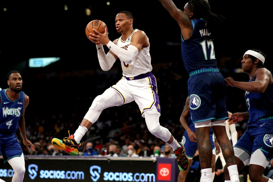 洛杉磯湖人「西河」Russell Westbrook。 (Photo by Katelyn Mulcahy/Getty Images)