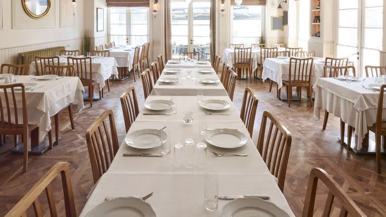 restaurant tables empty