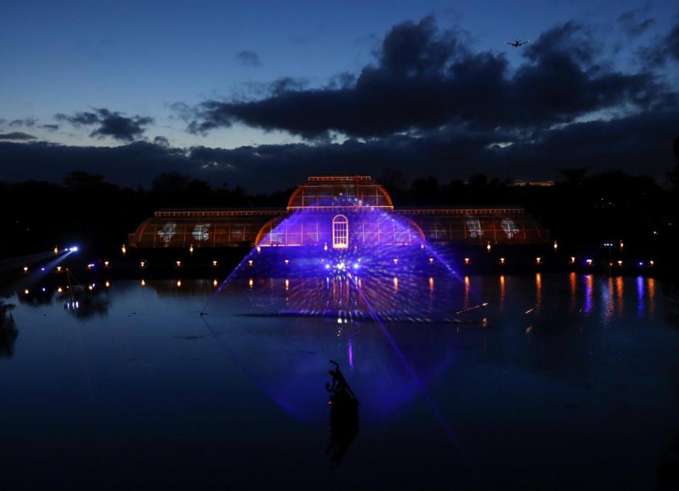 A light installation on the Palm House at Kew Gardens in November 2016 (Eddie Keogh/Reuters)