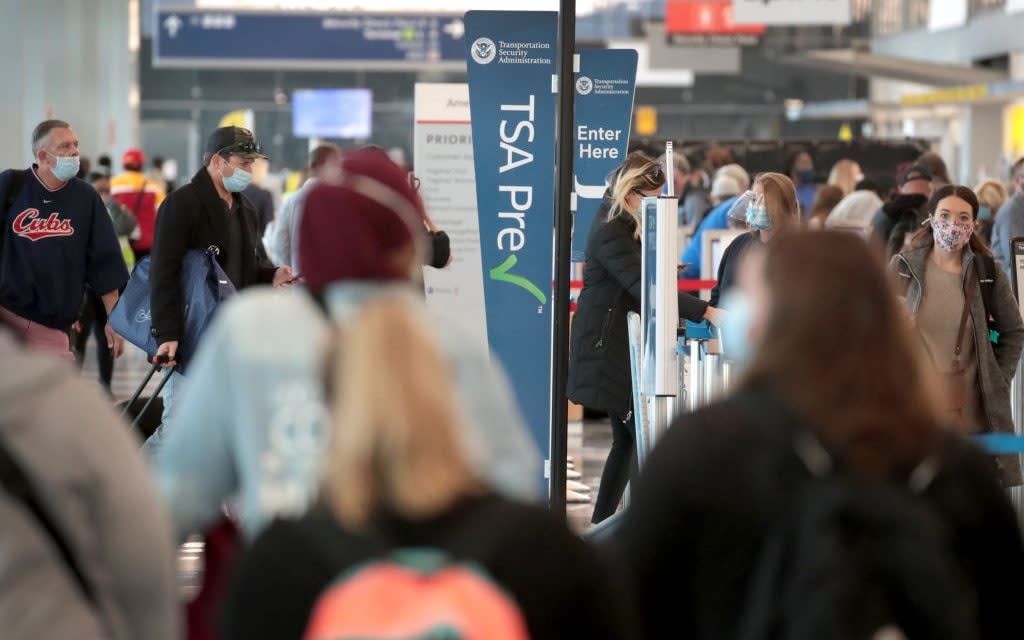 A TSA checkpoint at Chicago  - Getty