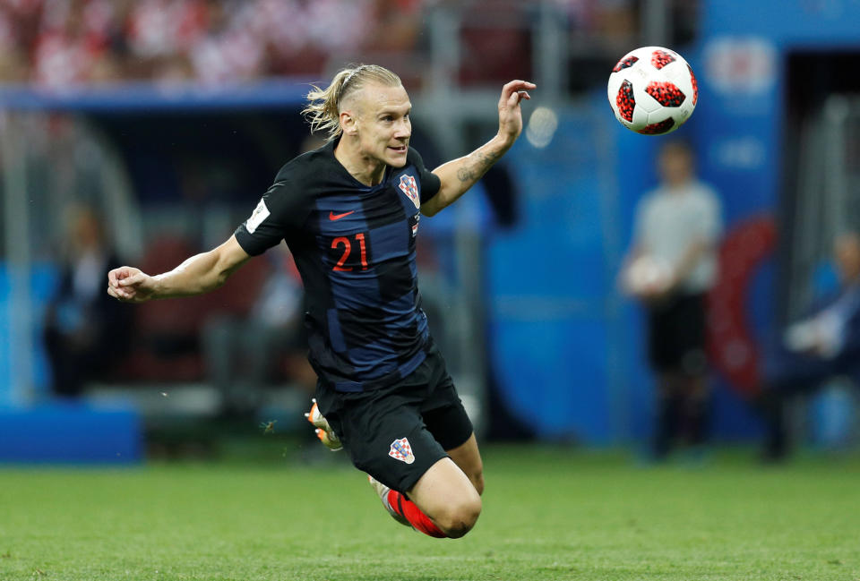 <p>Croatia’s Domagoj Vida in action. REUTERS/Darren Staples </p>