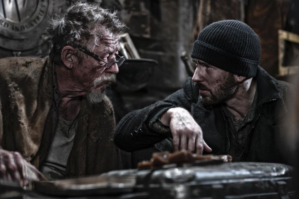 John Hurt Chris Evans beard Snowpiercer