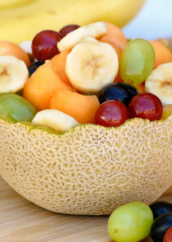 <p>Chad A Elick</p><p>Serving this salad in a hollowed-out melon half saves a dish and looks really pretty, too. </p><p><strong>Get the recipe: <a href="https://www.theslowroasteditalian.com/cantaloupe-fruit-bowl-simply-delicious" rel="nofollow noopener" target="_blank" data-ylk="slk:Super Simple Cantaloupe Fruit Bowl;elm:context_link;itc:0;sec:content-canvas" class="link ">Super Simple Cantaloupe Fruit Bowl</a></strong></p>