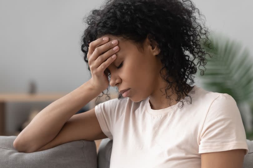 A woman experiencing mental distress