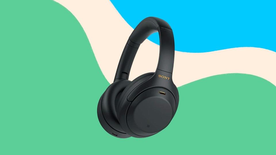 We love these Sony over-the-ear headphones for their lightweight design and impeccable sound quality.