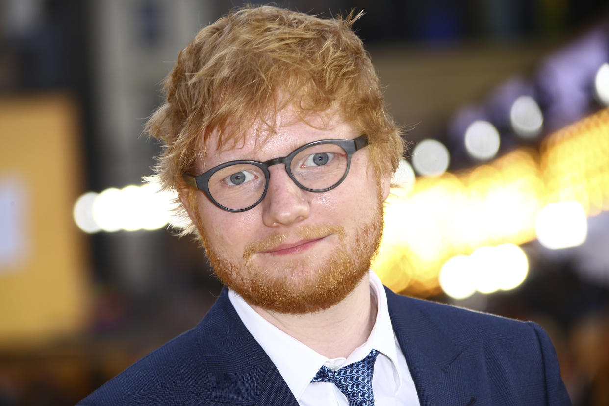 Singer Ed Sheeran poses for photographers upon arrival at the premiere for 'Yesterday' in London, Tuesday, June 18, 2019. (Photo by Joel C Ryan/Invision/AP)