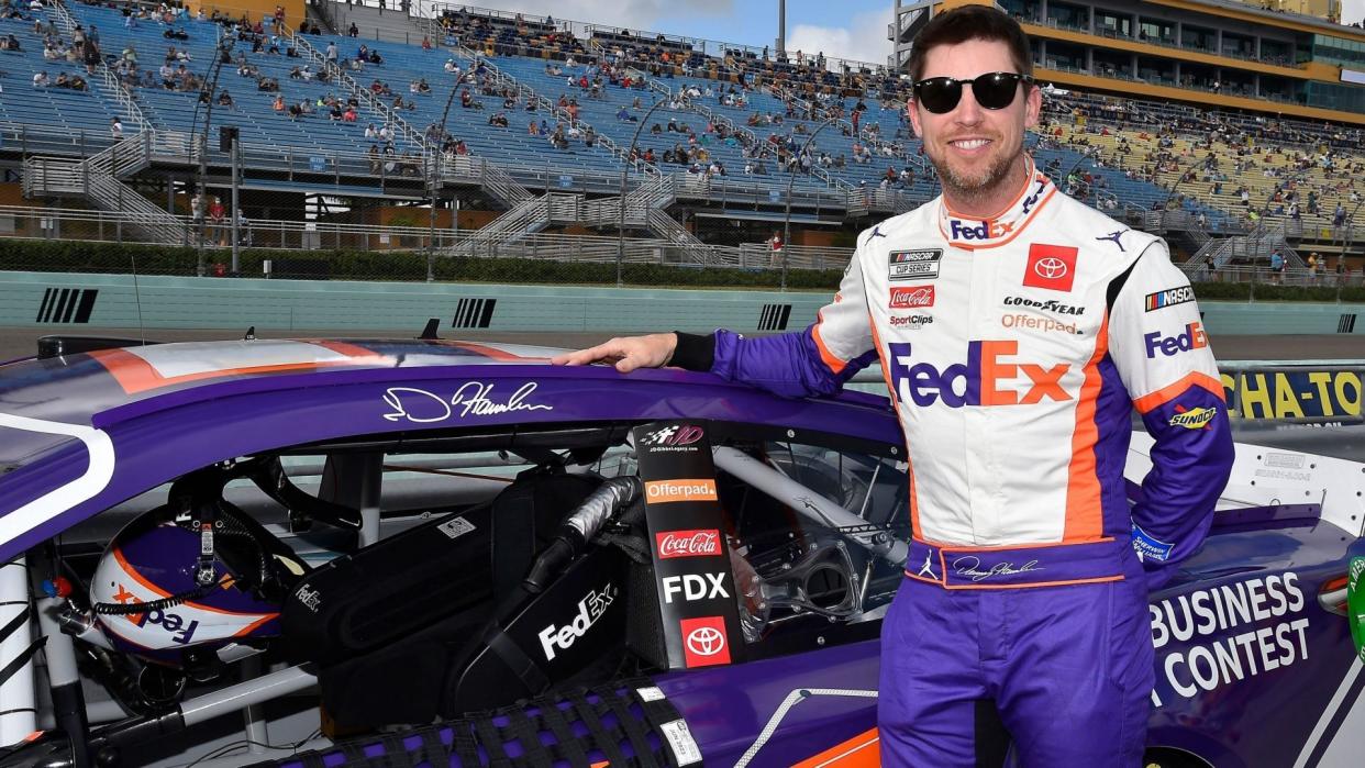 Mandatory Credit: Photo by Rusty Jarrett/NKP/Motorsport Images/Shutterstock (11779708cz)HOMESTEAD-MIAMI SPEEDWAY, UNITED STATES OF AMERICA - FEBRUARY 28: #11: Denny Hamlin, Joe Gibbs Racing, Toyota Camry FedEx Small Business Grant Contest at Homestead-Miami Speedway on Sunday February 28, 2021 in Miami, United States of America.