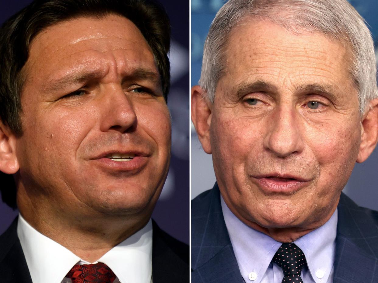 Florida Gov. Ron DeSantis and Anthony Fauci