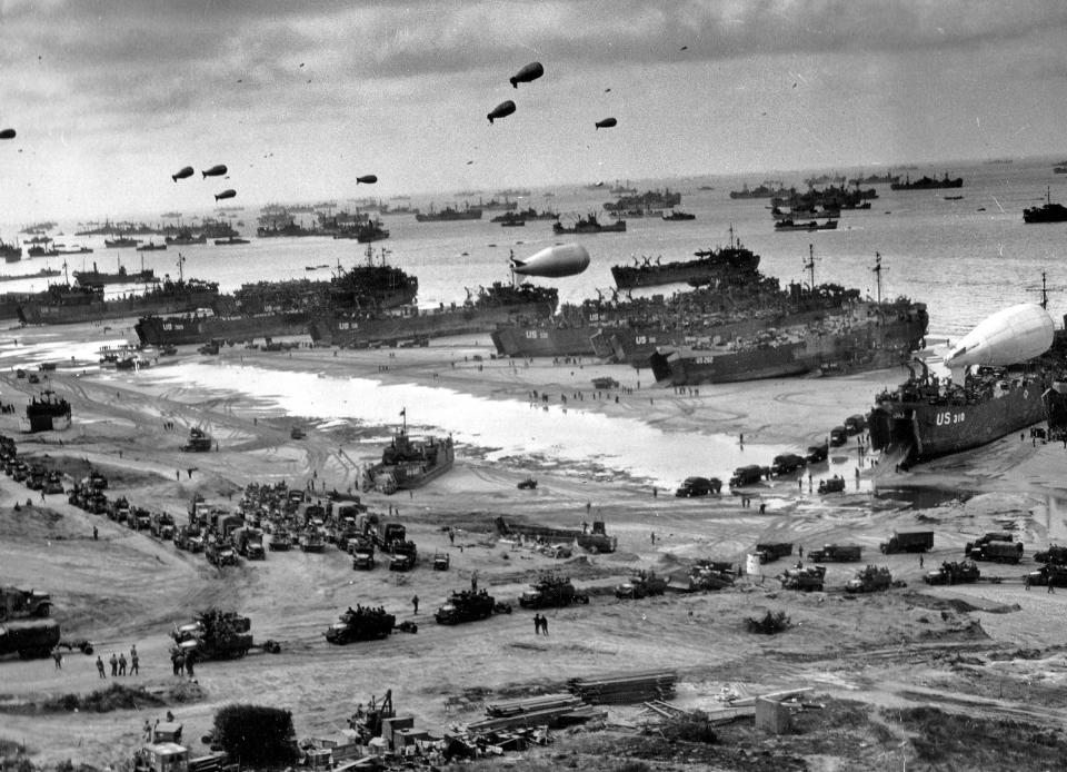 D-Day landing craft, boats and seagoing and infantry vessels. | Universal History Archive—UIG via Getty Images