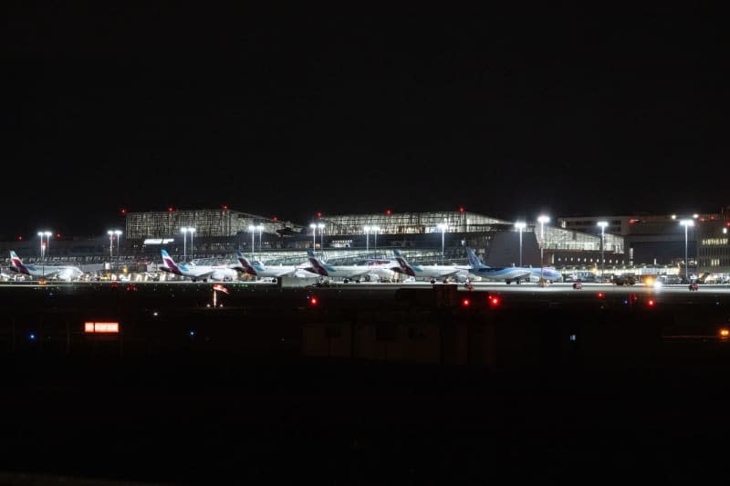 Aircrafts stand on the apron of Stuttgart Airport at one of 11 major German airports that have started a one-day strike. Marijan Murat/dpa