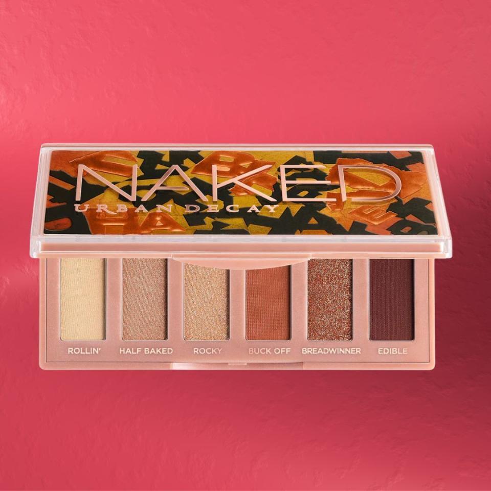 The universally flattering and versatile neutrals available in this Naked eyeshadow palette by Urban Decay have been sized down into this mini gift-able compact. The palette features a mix of buttery whipped mattes and high-shine shimmer shadows, each with long-wearing color payoff.You can buy the Urban Decay eyeshadow set from Sephora for $29.