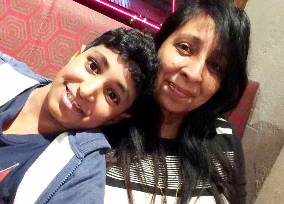 Karanbir pictured with mum his mum Rina Cheema (SWNS)