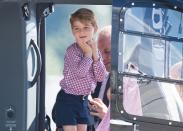 <p>The young royal loves helicopters apparently, so was incredibly excited to have the chance to inspect some at Hamburg airport in July 2017, during his parents' official visit to Germany and Poland.</p>
