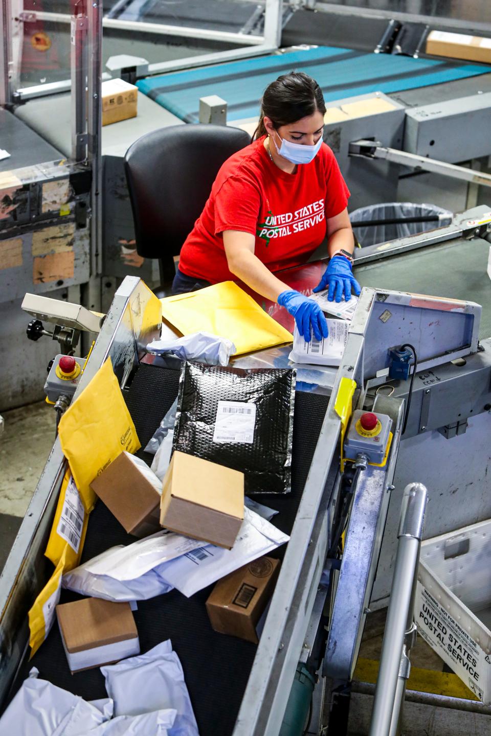 Thousands of packages are processed daily at the mail processing operations at the U.S. Postal Service on Jetport Loop, Fort Myers. According to the United Postal Service, approximately 200 million packages are expected to be delivered during the busiest week heading into the holiday, and about the same the week prior Ð roughly 29 million packages each day. 9.7 million or more packages are expected to be delivered, nation wide, each Sunday during the holiday season, beginning Nov. 28. Around 2.3 billion pieces of mail, including greeting cards and packages, are expected to be processed and delivered during the upcoming busiest week.