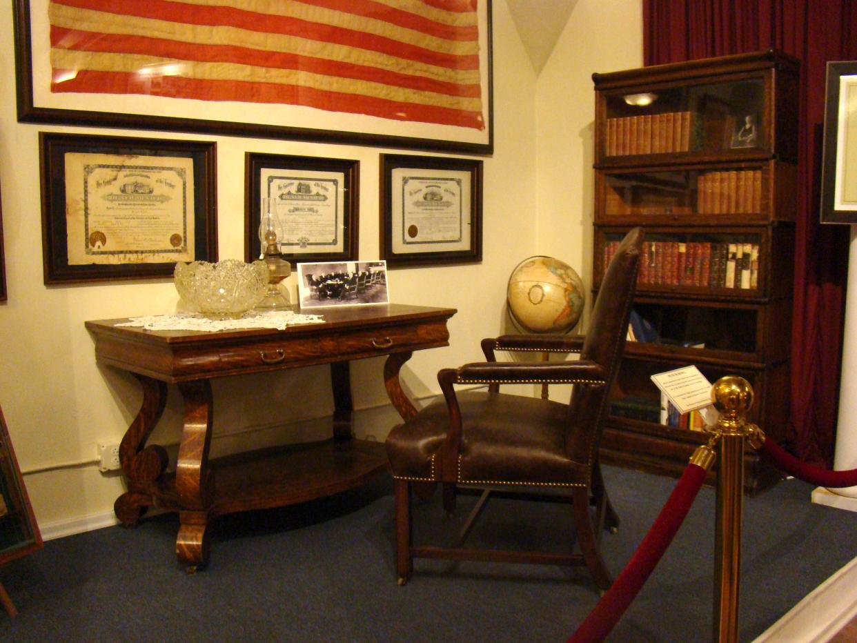 Tularosa Basin Museum of History displays the chair used by Albert Fall in Washington.